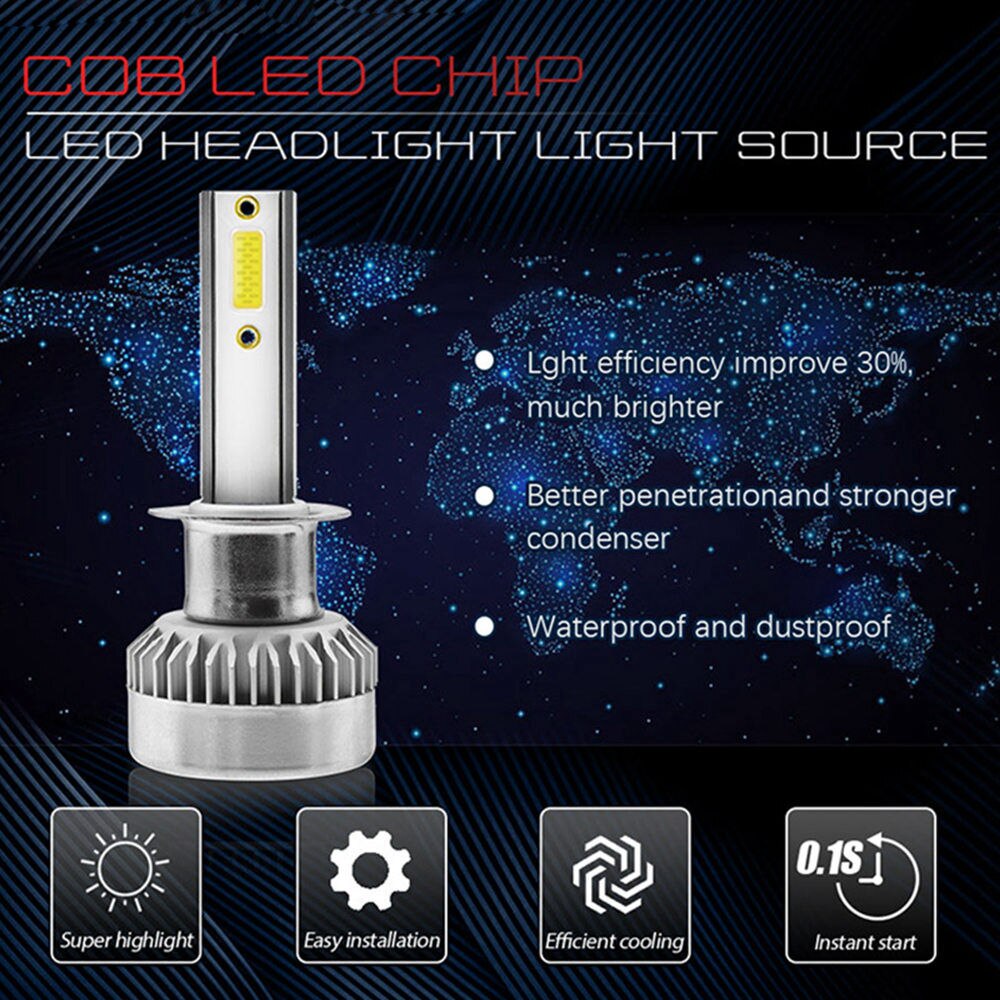  Комплект Супер ярки фарове за кола LED X3 H7 /2бр. /