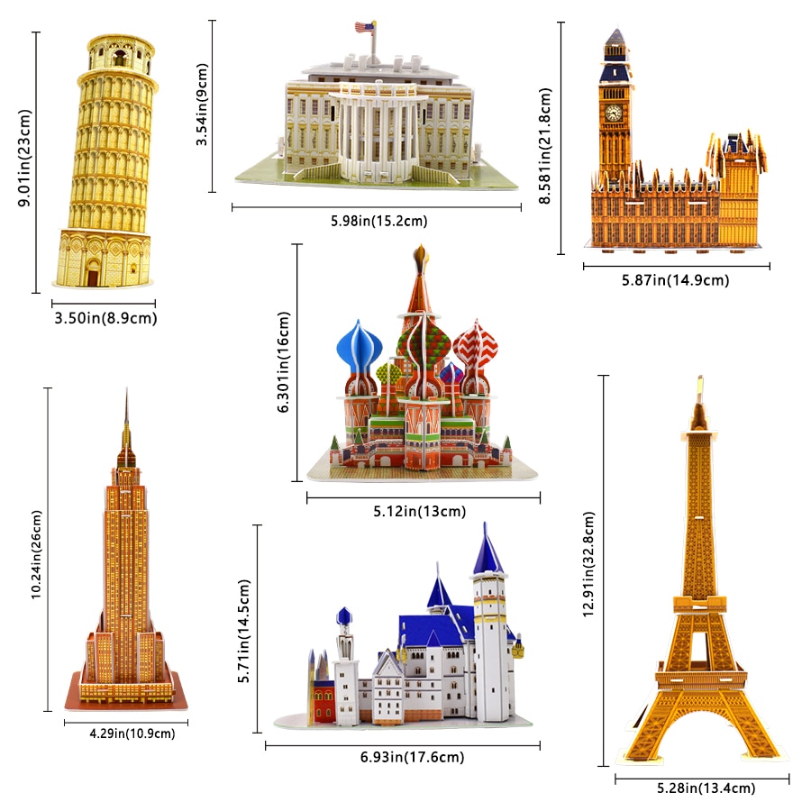 3D пъзели за деца - Световни забележителности