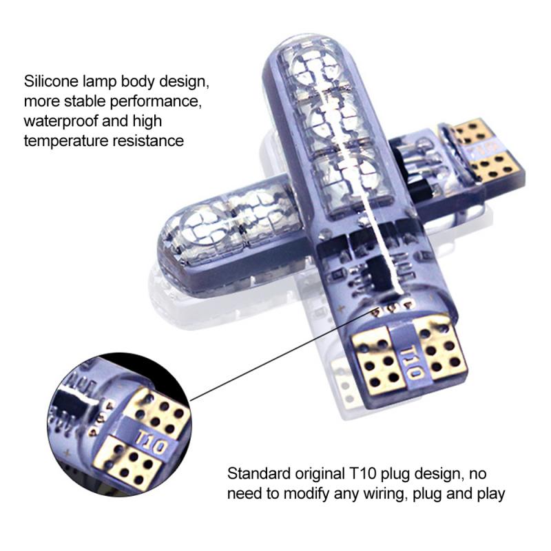 крушка със седем цвята RGB LED крушка 6SMD COB Canbus 194 168  с дистанционно управление 