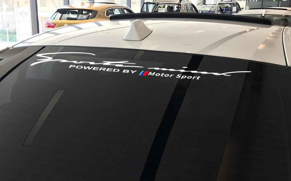 Винилов стикер за предно или задно  стъкло на  BMW Powered By motor sport