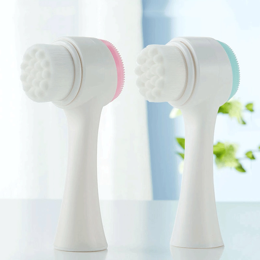 Силиконова четка за почистване на лице с двустранна глава - Силиконова четка за почистване на лице с двустранна глава