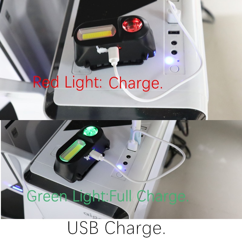 висококачествен ЧЕЛНИК преносим мини фар за глава XPE + COB LED фар USB акумулаторен  