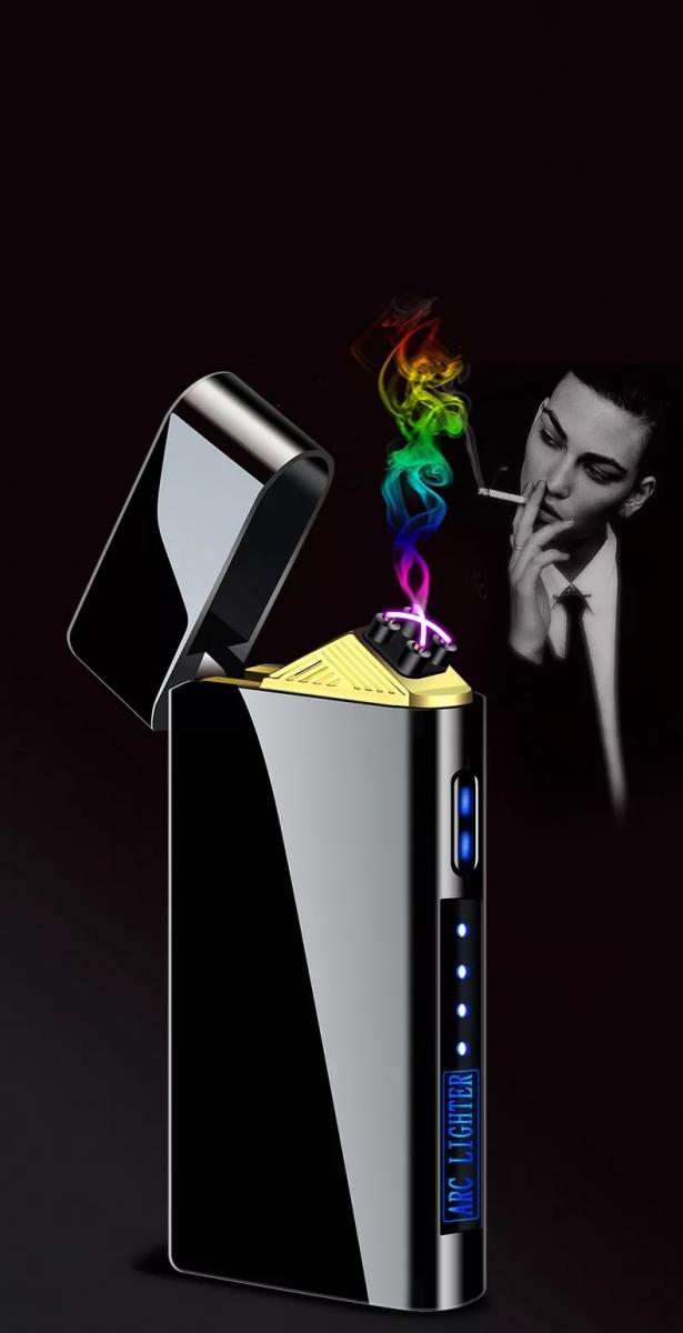  Луксозна Метална  Ветроустойчивa  LED -екран сензорен  USB акумулаторна 